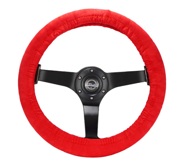 NRG Steering Wheel Cover - Red Stretch Micro Fiber w/ NRG Tag - SWC-001RD