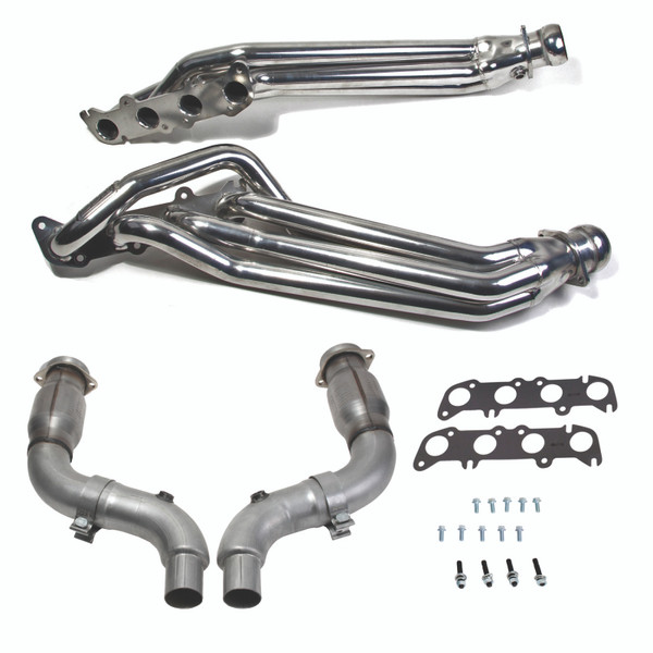 BBK 15-23 Ford Mustang GT 5.0 1-7/8in Headers w/High Flow Catted Mid Pipe (Silver Ceramic) - 18564