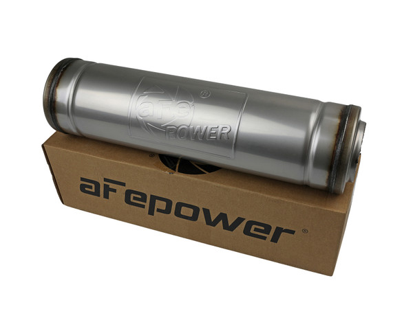 aFe MACH Force-Xp 409 SS Muffler 3in Center/Center 18in L X 5in Dia - Round Body - 49M30050