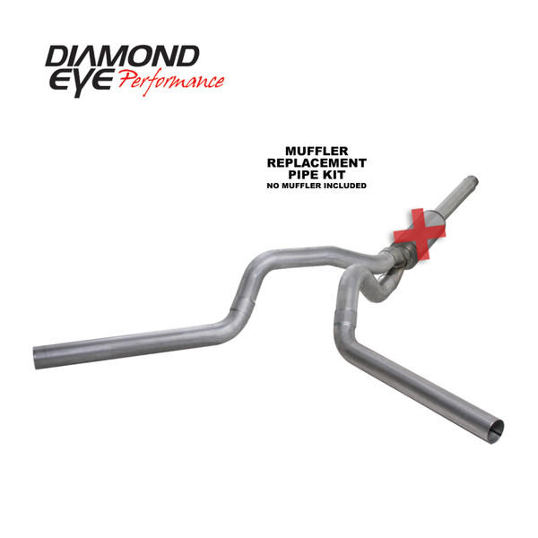 Diamond Eye KIT 4in CB MFLR RPLCMENT PIPE DUAL AL: 94-97 FORD 7.3L F250/F350 PWRSTROKE - K4312A-RP