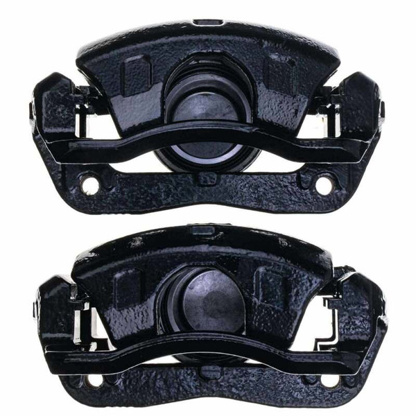 Power Stop 13-15 Acura ILX Front Black Caliper - Pair w/Bracket - S2660BLK