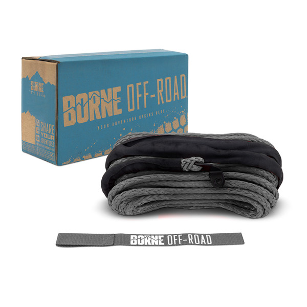 Borne Off-Road Synthetic Rope - 3/8in x 85ft - Grey - BNWN-SR-38-85GR