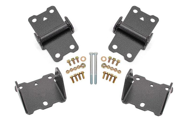 BMR 78-87 G-Body Motor Mount Kit Upper & Lower Solid - Black Hammertone - MM461H