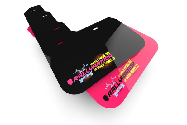 Rally Armor 21-24 Ford Mach-E Pink Mud Flap BCE Logo - MF96-BCE24-PK-BLK