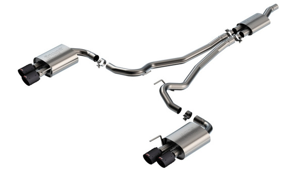 Borla 2024 Ford Mustang 2.3L Ecoboost S-Type Catback Exhaust CF BA w/ Quad Tips - Non-Active - 140981CFBA