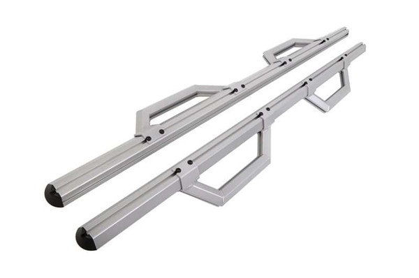 Deezee 99-23 Chevrolet/GMC/Dodge/Ford Full Size Truck Hex Series - Crew Cab Side Steps (Silver) - DZ66321
