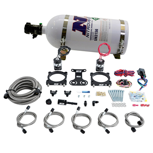 Nitrous Express 2024+ 5.0L Mustang Dual Throttle Body Plate System - 10lb Bottle - 20964-10