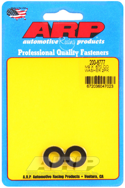 ARP M9 ID .670 OD Chamfer Black Washer - 2 Pack - 200-8777