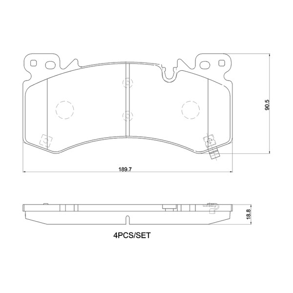 Brembo OE 21-24 Cadillac Escalade/Suburban/23-24 Chevy Silverado 1500 Ceramic Brake Pad - Front - P10101N
