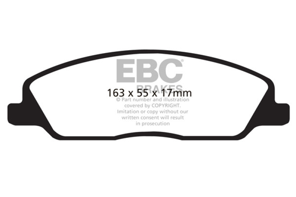 EBC 10-14 Ford Mustang 3.7 Redstuff Front Brake Pads - DP31869C