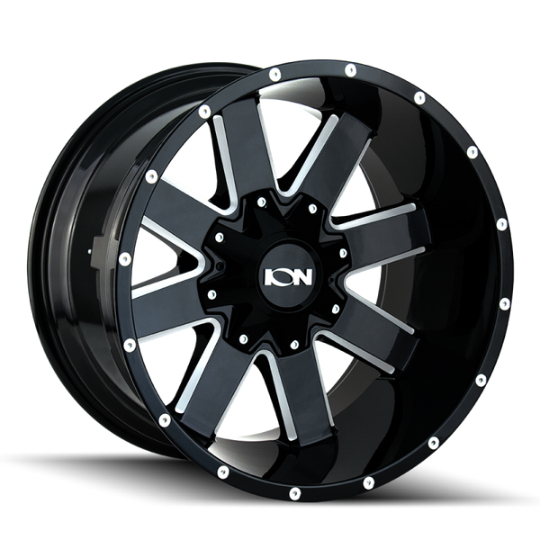 ION 141 20x9 / 8x170 BP / 18mm Offset / 125.2mm Hub Gloss Black Milled Wheel - 141-2970M18