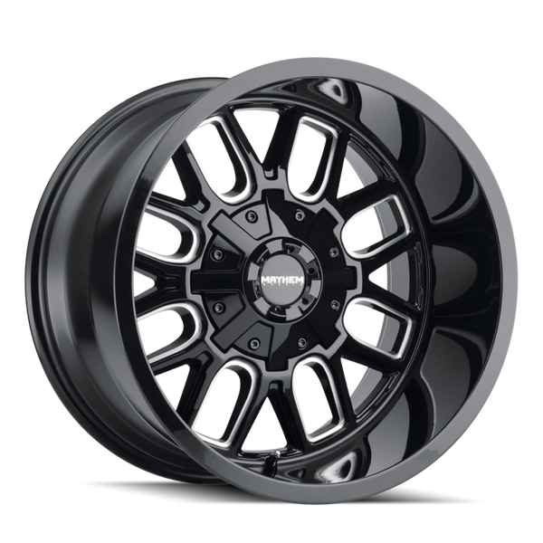 Mayhem 8107 Cogent 20x10 / 8x165.1 BP / -19mm Offset / 130.8mm Hub Gloss Black Milled Wheel - 8107-2181BM