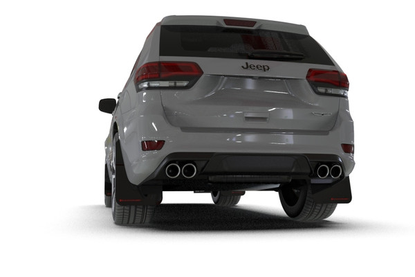 Rally Armor 18-22 Jeep Grand Cherokee SRT Trackhawk Black UR Mud Flap - Red Logo - MF134-UR-BLK-RD