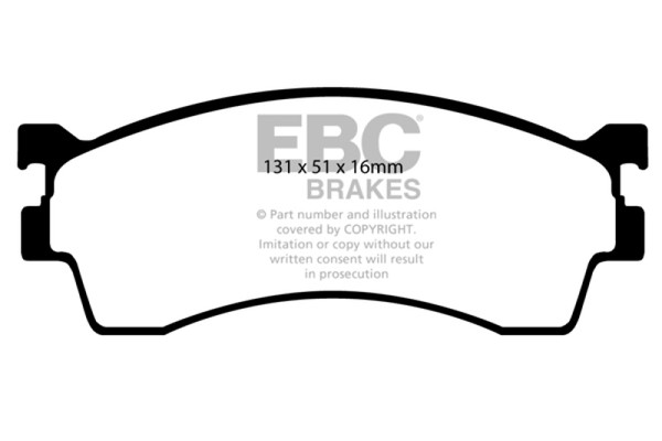 EBC 01-04 Mazda Protege 2.0 (Rear Drums) Yellowstuff Front Brake Pads - DP41409R
