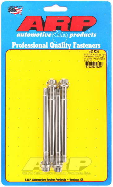 ARP 5/16-24 X 4.250 SS 12pt water pump pulley w/ 3.000in fan spacer stud kit - 400-3229