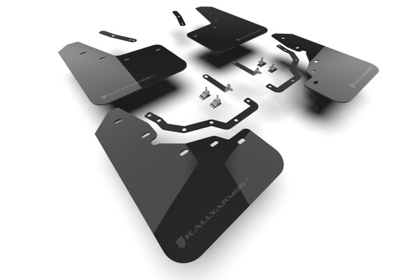 Rally Armor 2024+ Lexus GX-550 Overtrail Black UR Mud Flap Dark Grey Logo - MF142-UR-BLK-DGRY