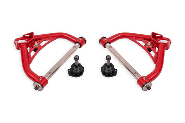 BMR 70-81 Chevrolet Camaro Non-Adj. Upper A-Arms w/ 0.5in Tall Ball Joint (Delrin) - Red - AAU322R