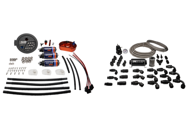 DeatschWerks A90 Supra/G8X BMW M3/M4 X3 Module w/ Triple DW420 Pumps and PTFE Return Plumbing Kit - 9-423-627-7080