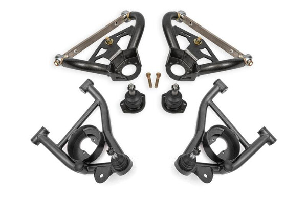 BMR 78-87 GM G-Body Adjustable Upper A-Arms Standard Ball Joint - Black Hammertone - AAU463H