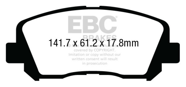 EBC 15+ Chrysler 200 2.4 Greenstuff Front Brake Pads - DP23007
