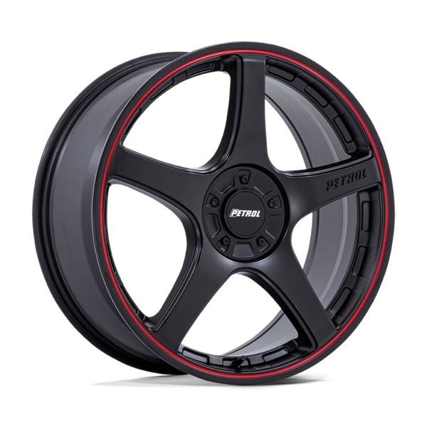 PETROL WHEELS P2E 17X8 5X110/115 72 +40 MATTE BLK RED-LIP