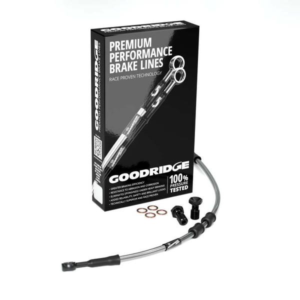 Goodridge 07-10 HD FXSTC +10in Front Brake Line Kit - Clear - HD0082-1FC-CL10