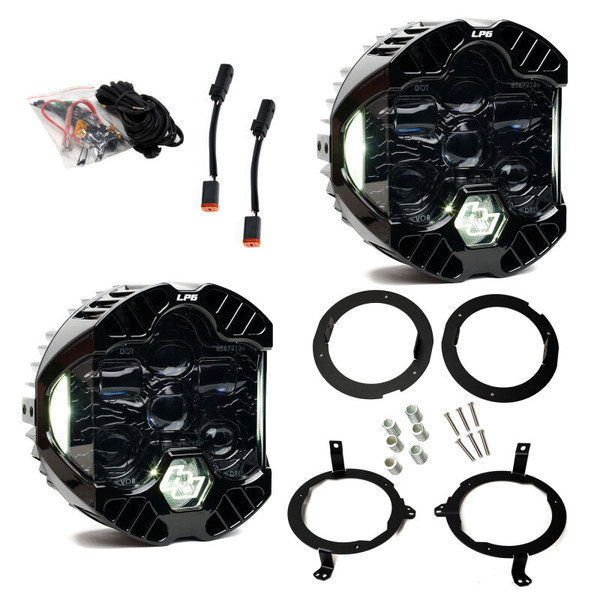 Baja Designs 18-25 Jeep Wrangler JL/20-25 Gladiator JT (w/Halogen) DOT LP6 LED Headlight Kit - Clear - 448313