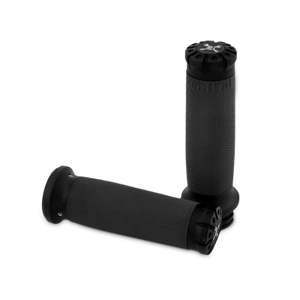 Burly Brand 82-17 H-D Dual Cable Set Hawk Billet Handle Grip Set - Textured Black - B16-1008TB