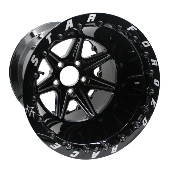 Race Star 72 ValStar 15x12 / 5x4.50BC / 5.5BS / 3.072in CB / Black w/Machined Accents Wheel - 72-512455521B