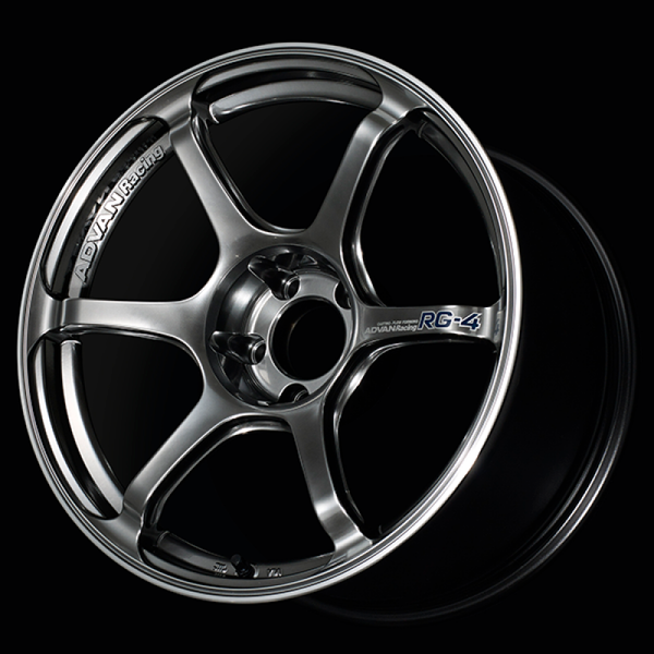 Advan RG-4 17x8.0 / +54 Offset / 5-114.3 / 73mm Bore / Racing Hyper Black & Ring - YA47G54EHBR