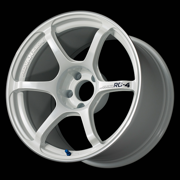 Advan RG-4 18x11.0 / +15 Offset / 5-114.3 / 73mm Bore / Racing White Metallic & Ring - YA48M15EWMR