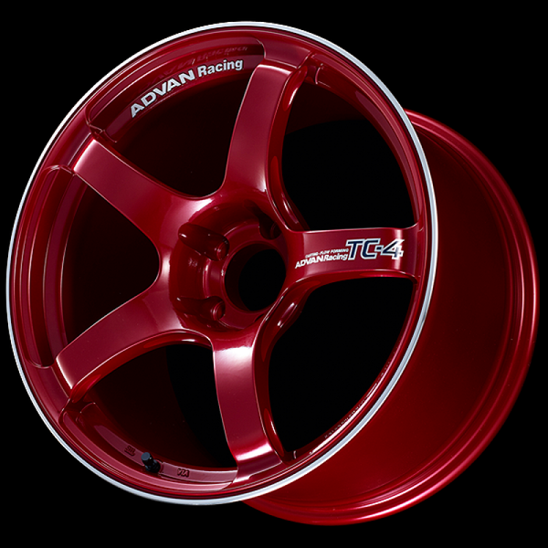 Advan TC4 18x7.5 / +48 Offset / 5-114.3 / 73mm Bore / Racing Candy Red & Ring - YAD8F48ECRR