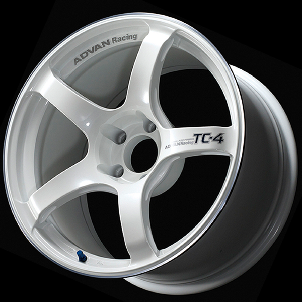 Advan TC4 18x7.5 / +48 Offset / 5-114.3 / 73mm Bore / Racing White Metallic & Ring - YAD8F48EWMR