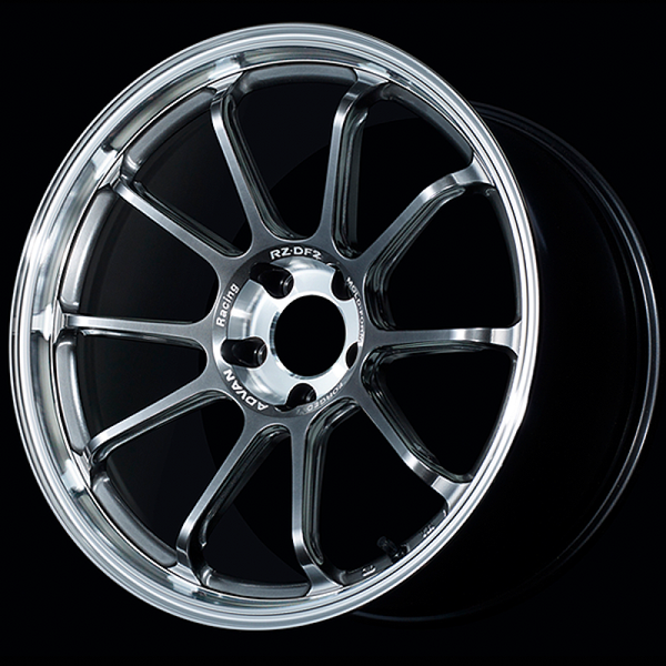 Advan RZ-DF2 for Porsche 20x10.0 / +40 ET / 5-130 / 71.6mm Bore / Diamond Cut & Hyper Platinum Black - YAF0K40PDHPB