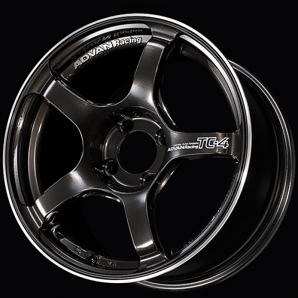 Advan TC4 16x7.5 / +35 Offset / 4x100 / 63mm Bore / Black Gunmetallic and Ring - YAD6F35ABGR