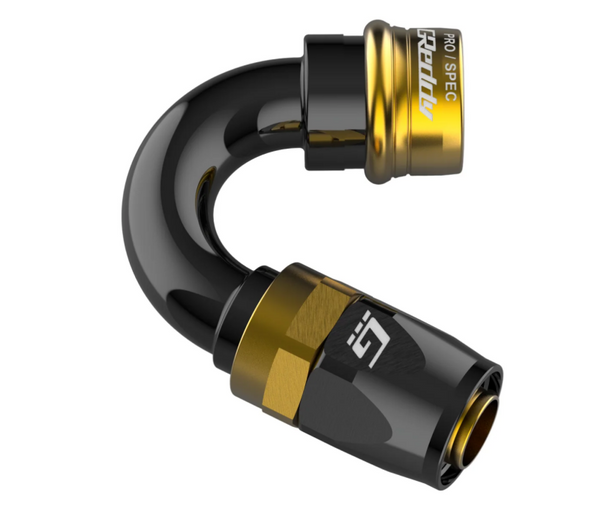 GReddy PRO/SPEC AN06 120 Degree Quick-Release Swivel Hose End(s) - Black / Gold - 12860612