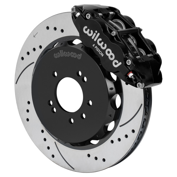 Wilwood 95-98 Nissan Skyline Superlite 6R Front BBK w/ 14.00in D/S Rotors & Flexlines - Black - 140-18253-D