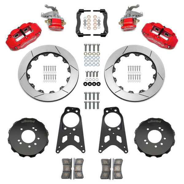 Wilwood 89-98 Nissan 240SX FNSL4R/MC4 Rear Parking BBK w/ 13.50in Slotted Rotors - Red - 140-18271-R