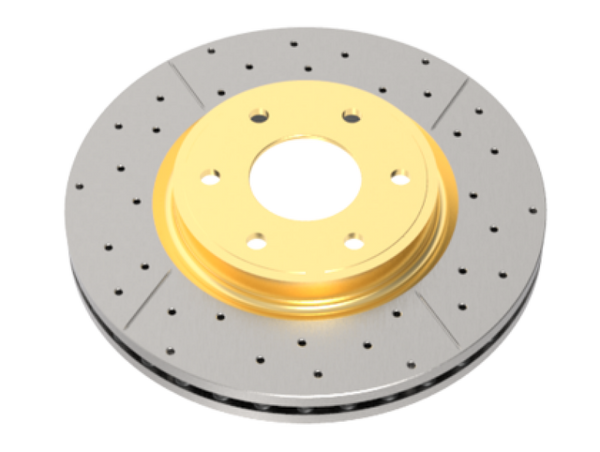 DBA 07-22 Chrysler Aspen Rear Street Series Drilled & Slotted Rotor w/Gold Hat - DBA2443X