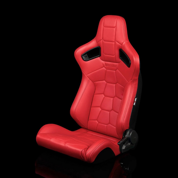 BRAUM ELITE-X Series Sport Reclinable Seats Red Leatherette | Komodo Edition - Priced Per Pair