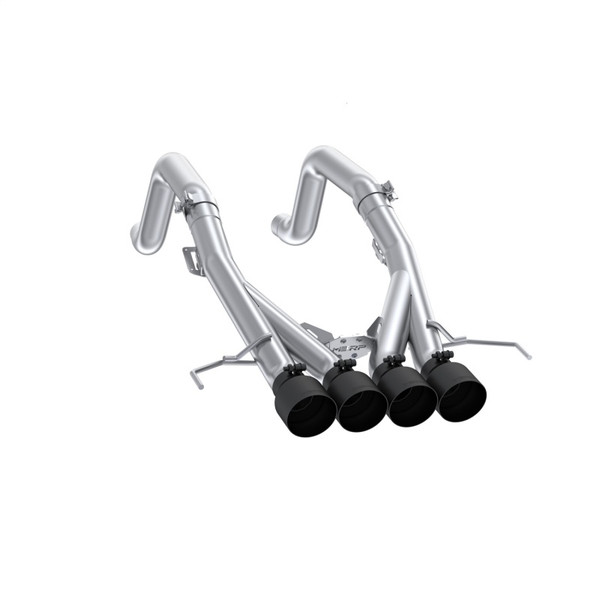 MBRP 14-19 Chevrolet Corvette 6.2L 3in Axle-Back Muffler Bypass Quad Exit Black Tips - S7008304BT