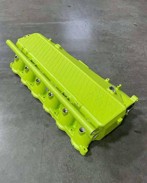CSF Toyota A90/A91 Supra/ BMW G-Series B58 Charge-Air Cooler Manifold - Sublime Yellow Green - 8200SYG