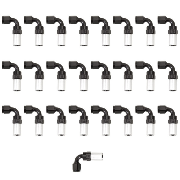 Russell Performance -6 AN Proclassic Crimp 90 Degree End (O.D. 0.600) (Qty. 25) - 610488