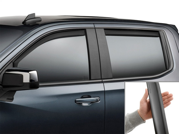 WeatherTech 19-26 Chevrolet Silverado 1500 Crew Front & Rear Side Window Deflectors - Matte Black - 82930IMB