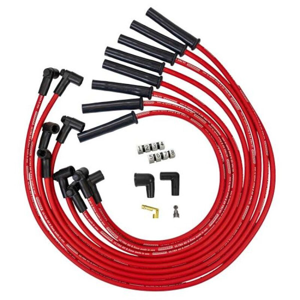 Moroso GM BBC 366-454 HEI-Style w/o Coil In Cap Ultra 40 8.5mm Multi-Angle Spark Plug Wire Set - Red - 73762