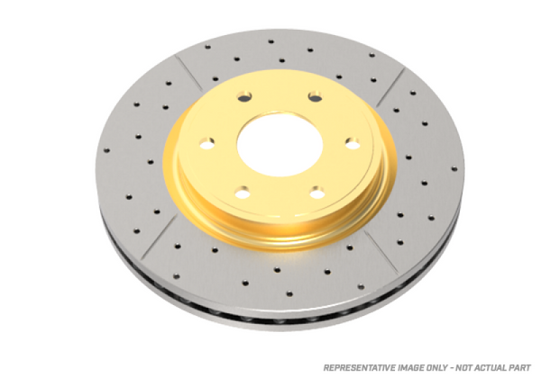 DBA 22-23 Audi A4 (w/350mm Front Rotor) Front Drilled & Slotted Street Series Rotor (w/Gold Hat) - DBA3016X