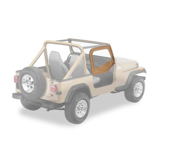 Bestop 88-95 Jeep Wrangler YJ Upper Fabric Doors (Rounded Upper Corner Spice) - 51780-37