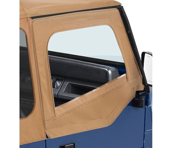 Bestop 88-95 Jeep Wrangler YJ Upper Fabric Doors (Square Upper Rear Corner Spice) - 51782-37