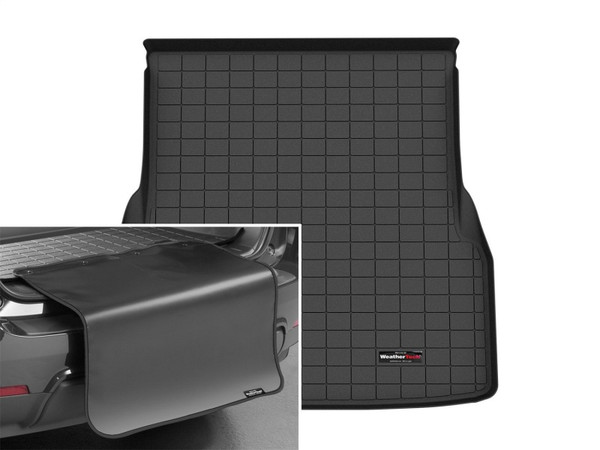 WeatherTech 22-25 Mercedes-Benz EQS Sedan Trunk Cargo Liner w/Bumper Protector - Black - 401497SK