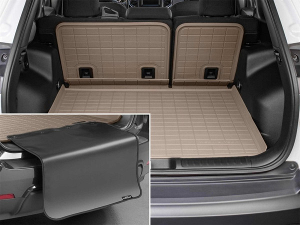 WeatherTech 21-26 Cadillac Escalade Behind Seating w/Bumper Protector Seatback Cargo Liner - Tan - 411716IMSK